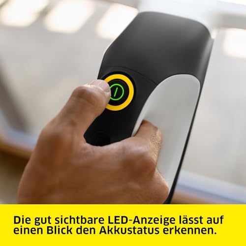 Kärcher Akku-Fenstersauger WV 3 Comfort Care, Laufzeit: 35 min, XXL-Schmutzwassertank: 200 ml, Absaugdüse (280 mm), Sprühflasche mit Mikrofaser-Wischbezug, Hook!It Duschhaken, 20 ml Fensterreiniger – Bild 7