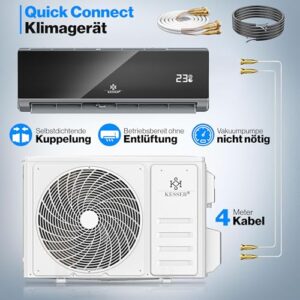 Alternative view of KESSER® Split Klimaanlage Set Quick Connect – WiFi & App Klimagerät mit Heizfunktion & Kühlmodus Wandklimaanlage, mit Kupferleitung 12000 BTU 3,4 kW Kältemittel R32 Inkl. Montagematerial