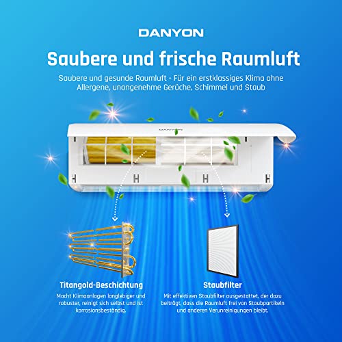 Danyon Multisplit Klimaanlage 2 Innengeräte - 18000 BTU - 5,2 kW, sehr leise & energiesparend, Smart Home, Inverter Klimagerät mit Heizfunktion, WiFi und App, Splitgerät vorgefüllt mit R32 Kältemittel – Bild 5