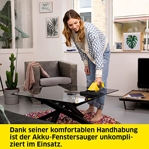 Kärcher Fenstersauger WV 1 Plus (Akkulaufzeit: 20 min, Gewicht: 0,5 kg, Flächenleistung je Akkuladung: 55 m², Sprühflasche mit Mikrofaserbezug, Fensterreiniger-Konzentrat 20 ml) – Bild 5