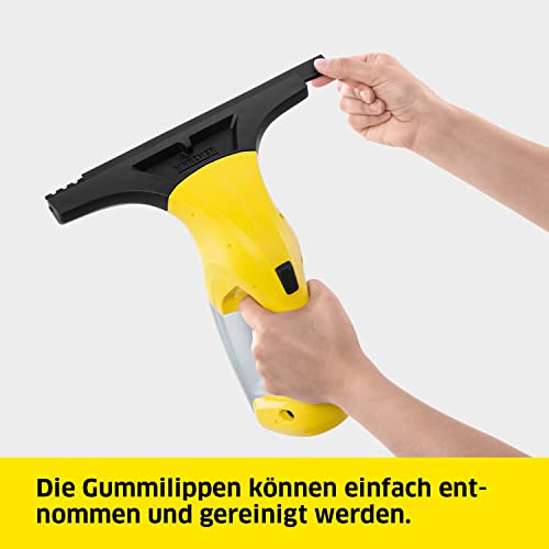 Kärcher Fenstersauger WV 1 Plus (Akkulaufzeit: 20 min, Gewicht: 0,5 kg, Flächenleistung je Akkuladung: 55 m², Sprühflasche mit Mikrofaserbezug, Fensterreiniger-Konzentrat 20 ml) – Bild 6