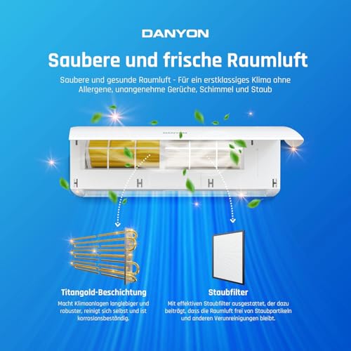 Danyon Multisplit Klimaanlage 3 Innengeräte - 27000 BTU - 7,9 kW - Inverter Klimagerät mit Heizfunktion, WiFi und Smart-Home - sehr leise & energiesparend, Splitgerät vorgefüllt – Bild 6