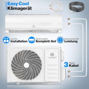 Alternative view of KESSER® Klimaanlage Set Split, WiFi/App Funktion Klimagerät, Kühlen A /Heizen A , 18000 BTU/h (5.300W) sehr leise, Kältemittel R32, Fernbedienung, Timerfunktion, Montagematerial