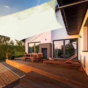 HAIKUS Sonnensegel Wasserdicht Rechteckig 5x5m Sonnenschutz Wasserabweisend Premium PES Polyester mit UV Schutz für Balkon Garten Terrasse Quadratisch Creme