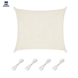 Alternative view of HAIKUS Sonnensegel Wasserdicht Rechteckig 5x5m Sonnenschutz Wasserabweisend Premium PES Polyester mit UV Schutz für Balkon Garten Terrasse Quadratisch Creme