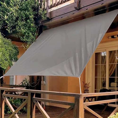 Dripex Sonnensegel wasserdicht Sonnenschutz Set 4X5 m inkl Befestigungsseile Rechteckig Polyester Imprägniert 95% UV Schutz Windschutz Wetterschutz für Balkon Garten Terrasse - Grau – Bild 8