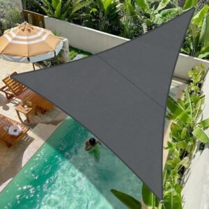 COOL AREA Sonnensegel Wasserdicht Dreieckig 6x6x6m Sonnenschutz 95% UV Schutz Windschutz,Wasserabweisend Segel Geeignet für Außenbereiche wie Garten Balkon Terrasse-Anthrazit
