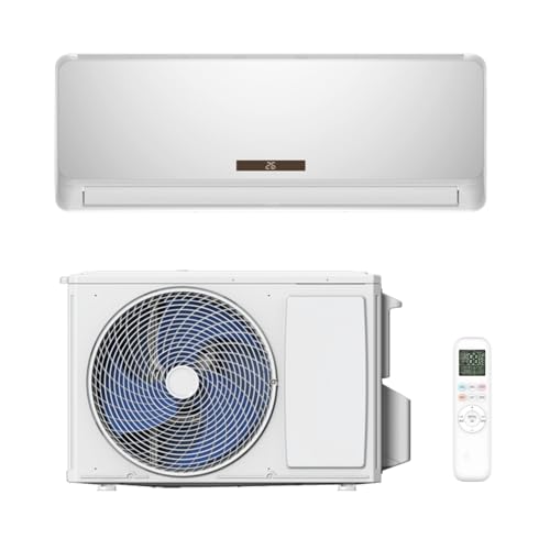 GYMAX Split Klimaanlage 9000 BTU (2,6 kW), Klimagerät mit Heizfunktion, WiFi & App, Klimasplittgeräte leise mit Kältemittel R32 & Montagematerial