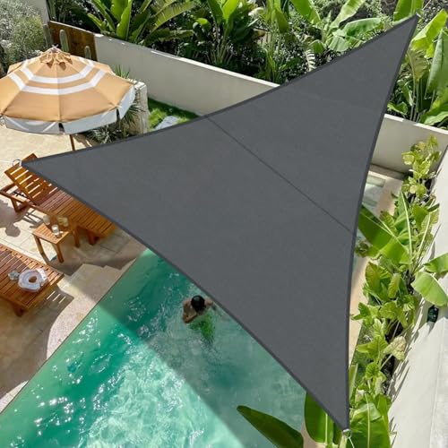 COOL AREA Sonnensegel Wasserdicht Dreieckig 6x6x6m Sonnenschutz 95% UV Schutz Windschutz,Wasserabweisend Segel Geeignet für Außenbereiche wie Garten Balkon Terrasse-Anthrazit