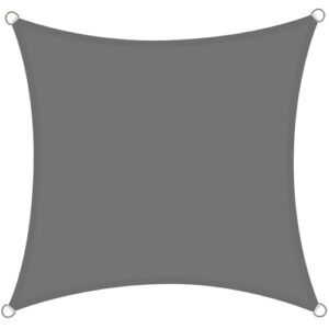 Rivenlo Sonnensegel Wasserdicht 5x5m Viereckig Sonnenschutz Wasserabweisend PES Polyester Quadratisch Segel mit UV Schutz für Balkon Garten Terrasse Grau