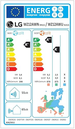 LG Mono Split Klimaanlage Libero WZ (WZ12AWN.SNU1 WZ12AWU.SUU1), 12000 Btu, Klimagerät mit R32 Wärmepumpe, Integriertem WiFi, A /A , Mattweiß – Bild 18
