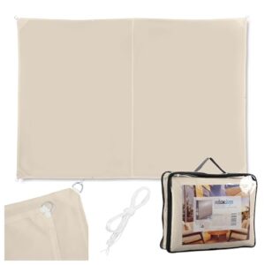 Relaxdays Sonnensegel, 4x6 m, Polyester, wasserdicht, Segeltuch mit Ösen & Spannseilen, Sonnentuch rechteckig, beige