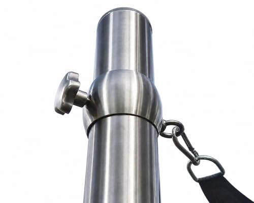 Sonnensegelmast 2,5-3m Höhenverstellbar Edelstahl mit Bodenhülse Sonnensegel Mast Pfosten Stange (⌀60x3mm 3m mit Bodenhülse)