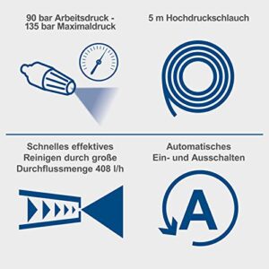 Alternative view of Scheppach Hochdruckreiniger HCE1650 mit 9-TLG. Zubehör | 135bar | 5m Hochdruckschlauch | max. Fördermenge: 408 L/h | Quick Connect System | Ansaugfunktion & Reinigungsmitteltank