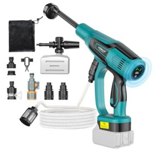 LIVOWALNY Akku Hochdruckreiniger 18V kompatibel mit Makita (ohne Akku), 82 bar mobiler Druckreiniger, bürstenlos, 6L/min, 3 Stufen, 6-in-1 Düse, tragbar für Auto, Garten, Terrasse