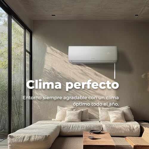 EVVO Splitklima-Klimaanlage, WLAN, Kühlung und Heizung, WLAN-Konnektivität, Invertermotor, Wärmepumpe, Klasse A /A , Luftentfeuchter, Kühlmittel R32 (9.000 BTU) – Bild 3