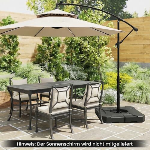 COSTWAY Sonnenschirmständer, 124kg, befüllbar, Schirmständer für große Ampelschirme, Ampelschirmständer für Garten, Terrasse – Bild 2