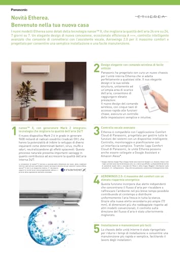 Panasonic CU-Z35ZKE CS-Z35ZKEW Etherea-Linie, Mono-Split 12000 BTU, super leise, Nanoe X, Aerowings, Feuchtigkeitskontrolle, integriertes WLAN, Energieeffizienzklasse A – Bild 4