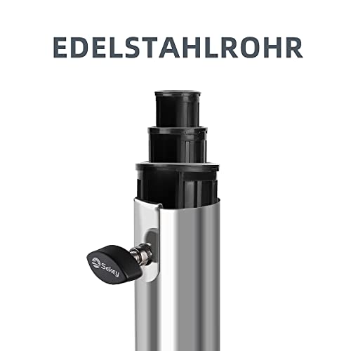 Sekey Granit Sonnenschirmständer mit Edelstahlrohr, Hochwertiger Sockel, für Schirmstöcke bis 22-38 mm, Balkonschirmständer 25KG Quadratisch Grau – Bild 7