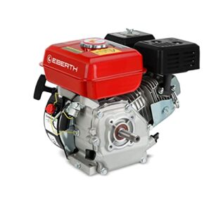 EBERTH 6,5 PS 4,8 kW Benzinmotor Standmotor Kartmotor Antriebsmotor mit 19,05 mm Ø Welle mit AG, Ölmangelsicherung, 4-Takt, 1 Zylinder Benzin Motor, 196 ccm Hubraum, luftgekühlt, Seilzugstart