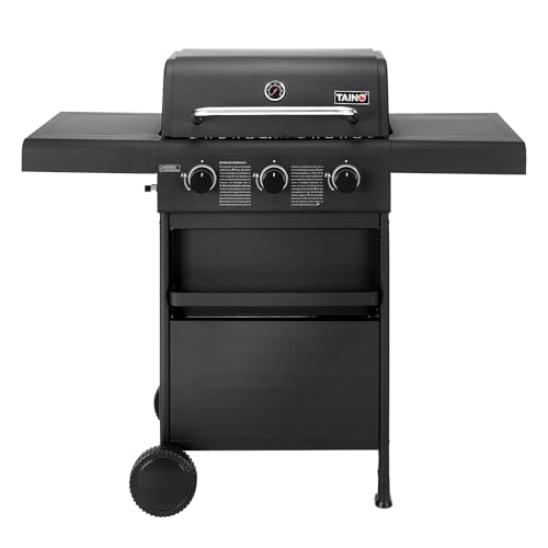 TAINO COMPACT Gasgrill Grillwagen Griller BBQ Edelstahl-Brenner Gas-Grill schwarz Balkon City (3 0, Schwarz) – Bild 5