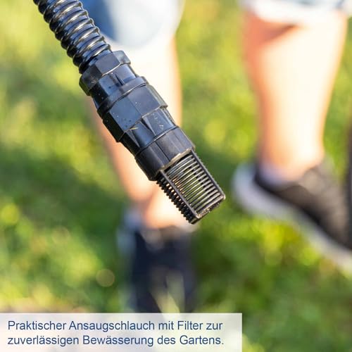 Scheppach Akku Gartenpumpe C-GP3000-X mit 2 Schlauch | Fördermenge 3000 L/h | Förderhöhe 25m | Eintauchtiefe 8m | Förderdruck 2,6bar | 20V-IXES-Serie | 10 Jahre Garantie | mit 2x 2Ah Akku & Ladegerät – Bild 6