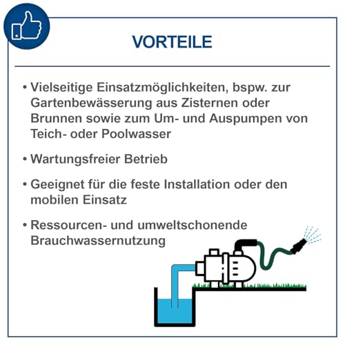 Scheppach Akku Gartenpumpe C-GP3000-X mit 2 Schlauch | Fördermenge 3000 L/h | Förderhöhe 25m | Eintauchtiefe 8m | Förderdruck 2,6bar | 20V-IXES-Serie | 10 Jahre Garantie | mit 2x 2Ah Akku & Ladegerät – Bild 8