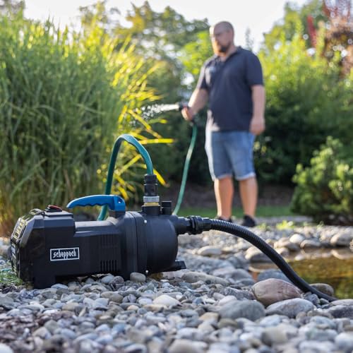 Scheppach Akku Gartenpumpe C-GP3000-X mit 2 Schlauch | Fördermenge 3000 L/h | Förderhöhe 25m | Eintauchtiefe 8m | Förderdruck 2,6bar | 20V-IXES-Serie | 10 Jahre Garantie | mit 2x 2Ah Akku & Ladegerät – Bild 9