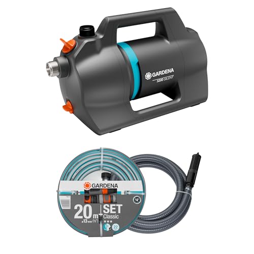 Gardena Gartenpumpe 5200 Silent Set Pumpen: 26% mehr Wasserdurchfluss bei gleichem Energieverbrauch im Vergleich zum Vorgänger-Modell*, Leise im Betrieb (09085-20)