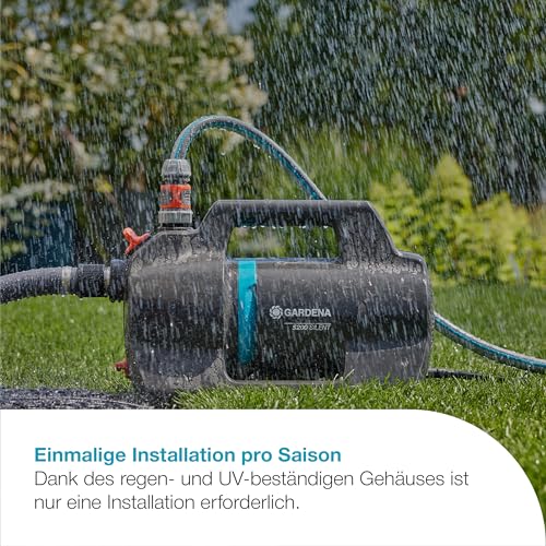 Gardena Gartenpumpe 5200 Silent Set Pumpen: 26% mehr Wasserdurchfluss bei gleichem Energieverbrauch im Vergleich zum Vorgänger-Modell*, Leise im Betrieb (09085-20) – Bild 4