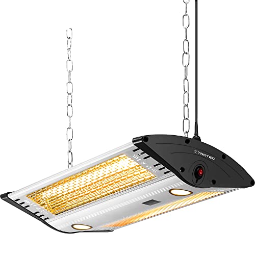 TROTEC IR 2000 C Deckenheizstrahler Infrarot – 2.000 W, LED-Beleuchtung, Fernbedienung, IP55, für Balkon und Terrasse