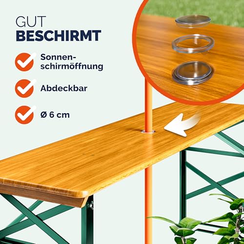Deuba Bierzelttisch Höhenverstellbar Klappbar Hoch Outdoor Breit Holz XXL Buffettisch 170cm Bierzeltgarnitur Stehtisch Bartisch Partytisch Klapptisch – Bild 6