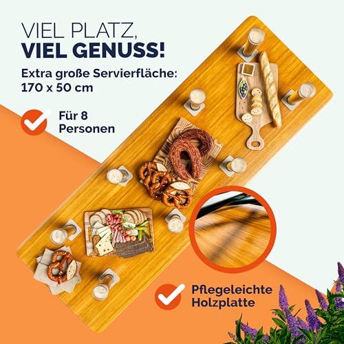 Deuba Bierzelttisch Höhenverstellbar Klappbar Hoch Outdoor Breit Holz XXL Buffettisch 170cm Bierzeltgarnitur Stehtisch Bartisch Partytisch Klapptisch – Bild 8