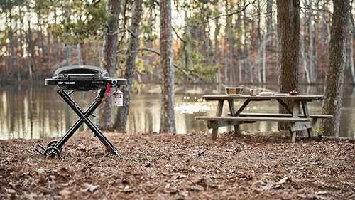 Weber Traveler Compact Gasgrill (2026) / Tragbares klappbares Design mit Rädern, Automatische Deckelarretierung und Deckelthermometer, 1 Brenner, 81 cm breit, 52 x 36 cm Grillfläche, Schwarz – Bild 17