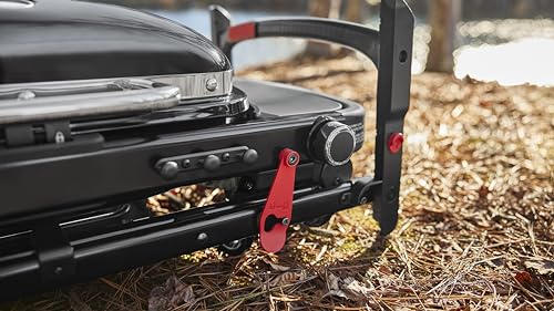 Weber Traveler Compact Gasgrill (2026) / Tragbares klappbares Design mit Rädern, Automatische Deckelarretierung und Deckelthermometer, 1 Brenner, 81 cm breit, 52 x 36 cm Grillfläche, Schwarz – Bild 21