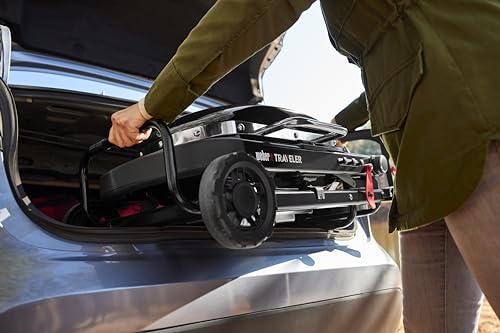 Weber Traveler Compact Gasgrill (2026) / Tragbares klappbares Design mit Rädern, Automatische Deckelarretierung und Deckelthermometer, 1 Brenner, 81 cm breit, 52 x 36 cm Grillfläche, Schwarz – Bild 24