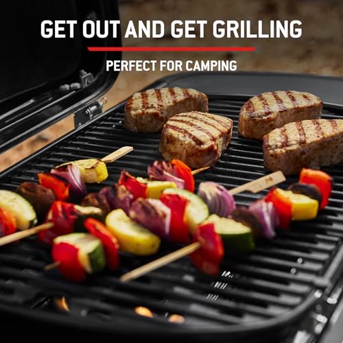 Weber Traveler Compact Gasgrill (2026) / Tragbares klappbares Design mit Rädern, Automatische Deckelarretierung und Deckelthermometer, 1 Brenner, 81 cm breit, 52 x 36 cm Grillfläche, Schwarz – Bild 8