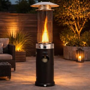 Alternative view of Zelsius Heizstrahler mit Glasröhre Davos 15 kW Schwarz | Ø 57 x (H) 174 cm | Spiralflammen-Heizstrahler, Terrassenheizstrahler, Heizpilz, Feuersäule Outdoor, Gasheizstrahler, Terrassenstrahler Gas