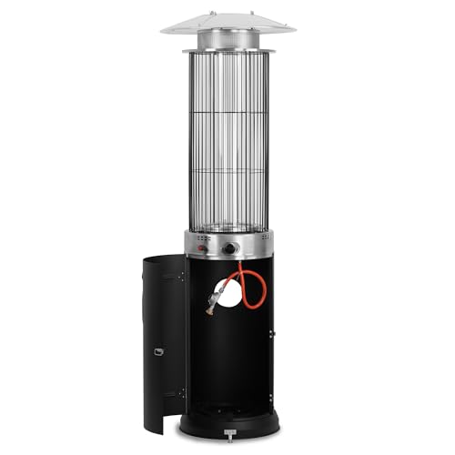 Zelsius Heizstrahler mit Glasröhre Davos 15 kW Schwarz | Ø 57 x (H) 174 cm | Spiralflammen-Heizstrahler, Terrassenheizstrahler, Heizpilz, Feuersäule Outdoor, Gasheizstrahler, Terrassenstrahler Gas – Bild 4