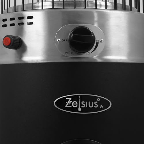 Zelsius Heizstrahler mit Glasröhre Davos 15 kW Schwarz | Ø 57 x (H) 174 cm | Spiralflammen-Heizstrahler, Terrassenheizstrahler, Heizpilz, Feuersäule Outdoor, Gasheizstrahler, Terrassenstrahler Gas – Bild 5