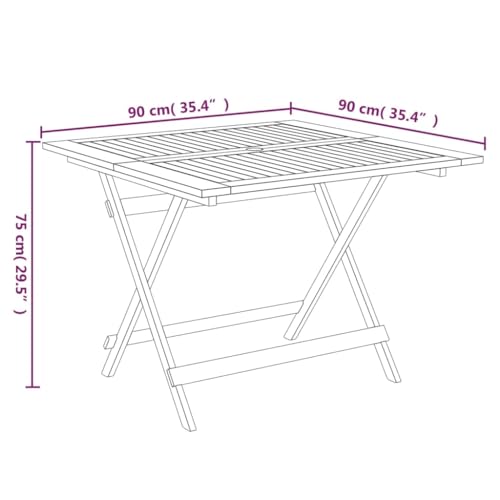 vidaXL Gartentisch Klappbar, Esstisch für Garten Hof Terrasse, Klapptisch mit viel Platz, Tisch Campingtisch Balkontisch, Massivholz Akazie – Bild 3