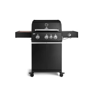 BURNHARD® Gasgrill 3-Brenner 2x Edelstahl-Stabbrenner 3,75 kW, 1x Infrarot-Keramikbrenner 3,75 kW, Gussrost, Piezo-Zündung – FRED Deluxe