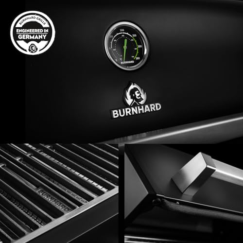 BURNHARD® Gasgrill 3-Brenner 2x Edelstahl-Stabbrenner 3,75 kW, 1x Infrarot-Keramikbrenner 3,75 kW, Gussrost, Piezo-Zündung – FRED Deluxe – Bild 6