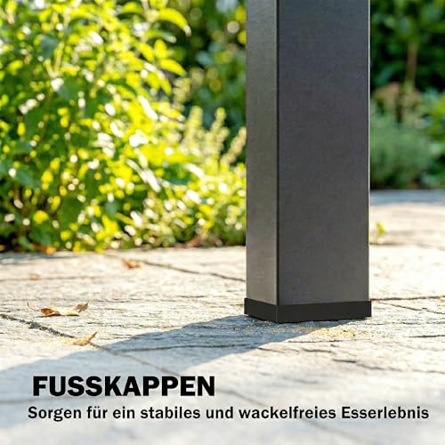 Outsunny Gartentisch, Esstisch für 6 Personen, Terrassentisch, Balkontisch mit Metallrahmen, WPC Lamellentischplatte, Braun, 155 x 88 x 72 cm – Bild 7