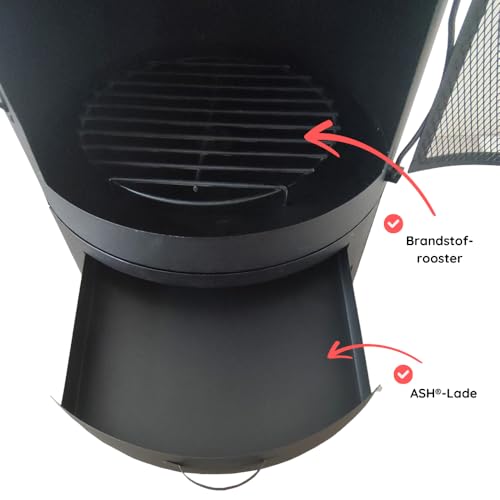 Terrassenofen - Gartenofen - Grill - Terrassenofen - Gartenkamin mit Grill - Schwarz – Bild 8