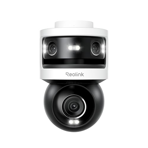 Reolink Dreifachobjektiv PoE Sicherheitskamera für den Außenbereich, 10MP 180° Panorama & 4K PT mit Auto-Tracking, KI-Videosuche, Perimeterschutz, Farb- & IR-Nachtsicht, 24/7-Aufzeichnung, OMVI 3i PoE