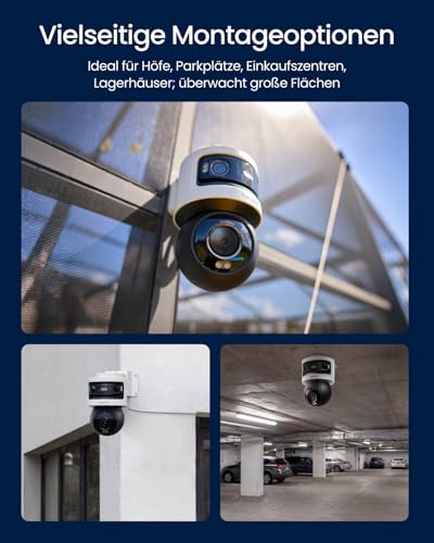 Reolink Dreifachobjektiv PoE Sicherheitskamera für den Außenbereich, 10MP 180° Panorama & 4K PT mit Auto-Tracking, KI-Videosuche, Perimeterschutz, Farb- & IR-Nachtsicht, 24/7-Aufzeichnung, OMVI 3i PoE – Bild 11