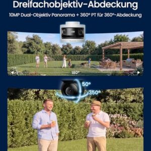 Alternative view of Reolink Dreifachobjektiv PoE Sicherheitskamera für den Außenbereich, 10MP 180° Panorama & 4K PT mit Auto-Tracking, KI-Videosuche, Perimeterschutz, Farb- & IR-Nachtsicht, 24/7-Aufzeichnung, OMVI 3i PoE