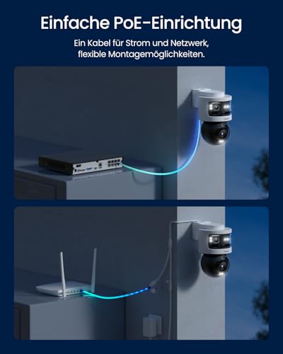 Reolink Dreifachobjektiv PoE Sicherheitskamera für den Außenbereich, 10MP 180° Panorama & 4K PT mit Auto-Tracking, KI-Videosuche, Perimeterschutz, Farb- & IR-Nachtsicht, 24/7-Aufzeichnung, OMVI 3i PoE – Bild 8