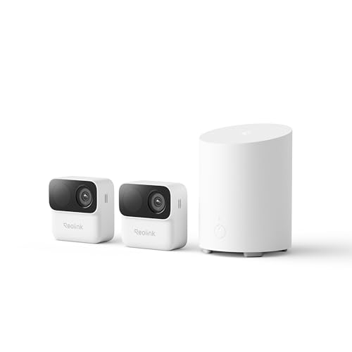 Reolink Magnetische Überwachungskamera Akku Set, 9 Monate Laufzeit, Lokaler Speicher, Fernzugriff, Smart Playback, Dual-Band WLAN, Kein ABO, für Innen & Außen, Hub Mini 2X Argus MagiCam